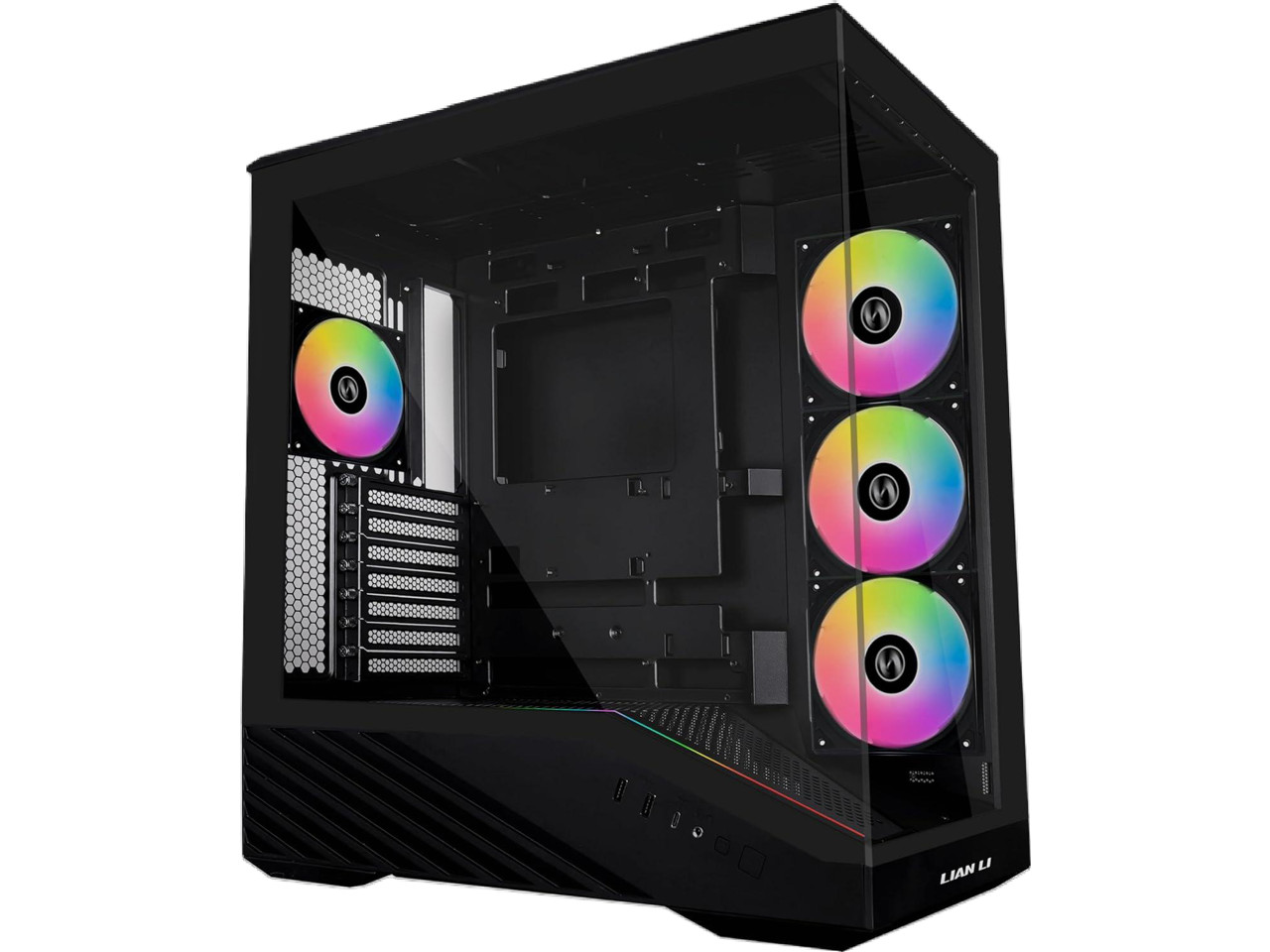Lian Li V100 ATX Mid-Tower PC Case, 4 x 120mm ARGB PWM Fans  Pre-Installed, LED