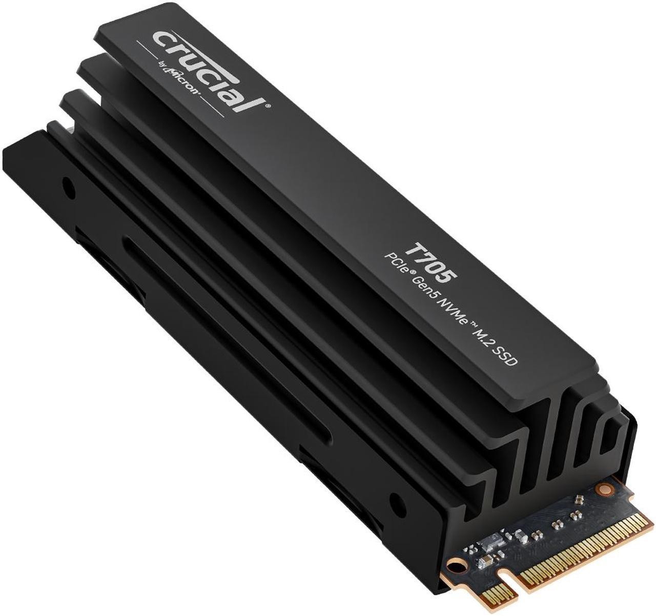 Crucial T705 M.2 4TB Heatsink PCIe 5.0 x4 NAND SSD, to 14,100 MBs CT4000T705SSD5