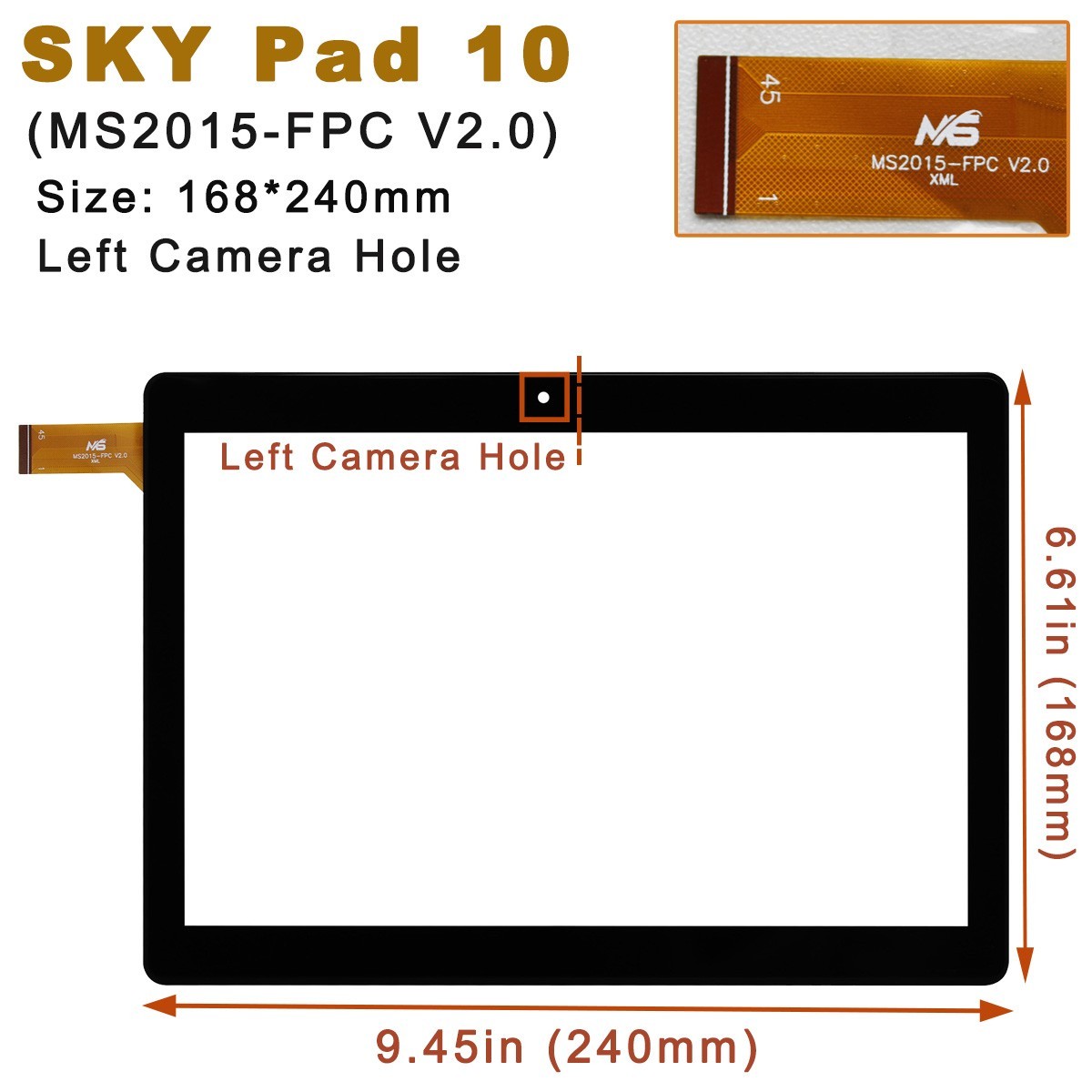 10.1" Digitizer Touch Screen For SKY Devices Pad 10 / 10 MAX Tablet Glass Panel