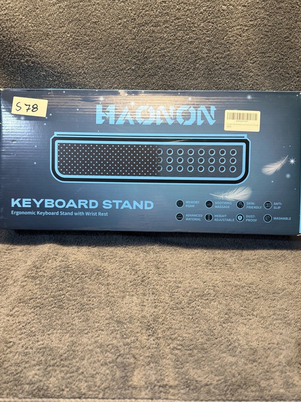 Haonon Acrylic Tilted Keyboard Riser Stand and Holder with Wrist Arm Support