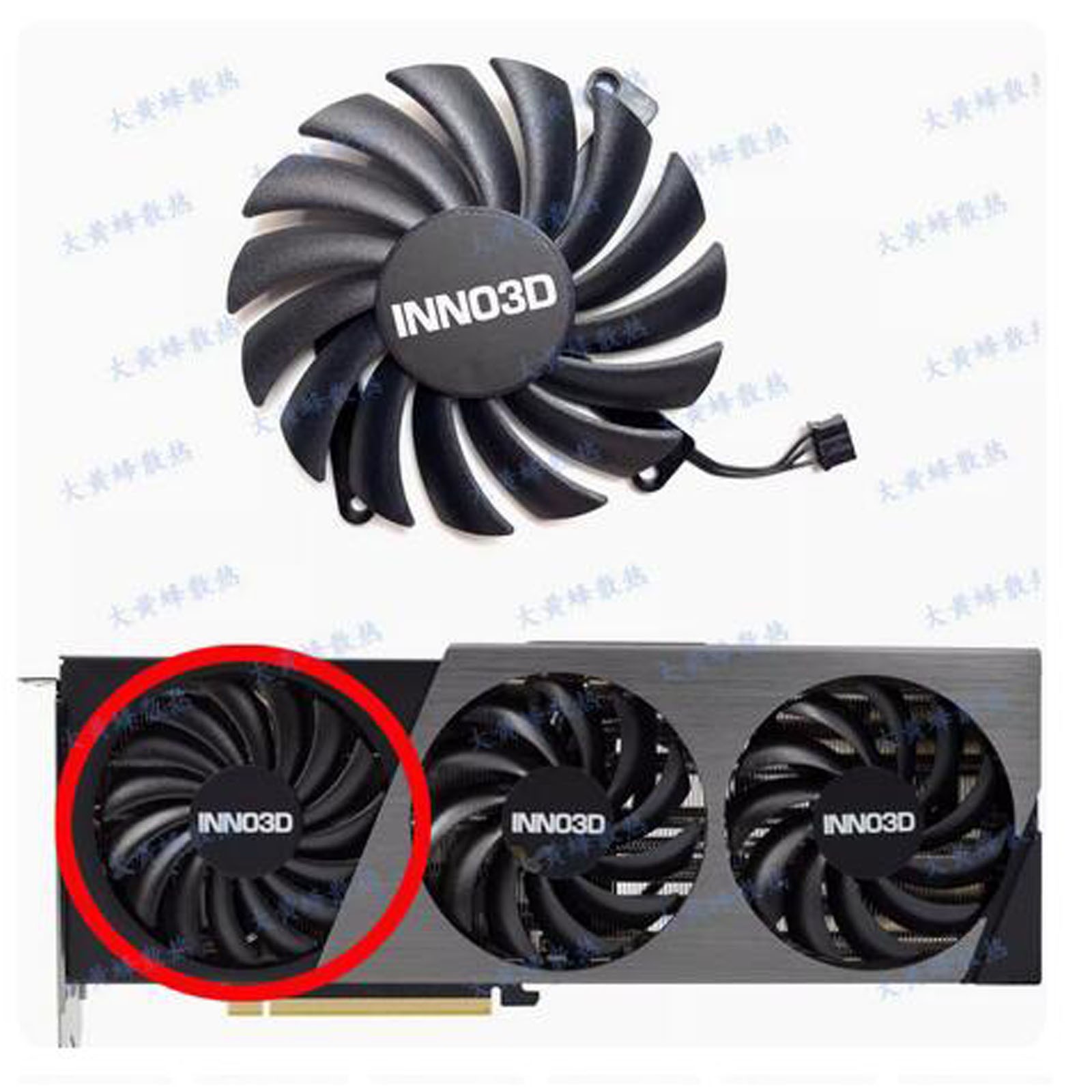 Graphics Card Fan CF-12910S/CF-12915S For INNO3D RTX4070 4070ti X3 Sunday Night