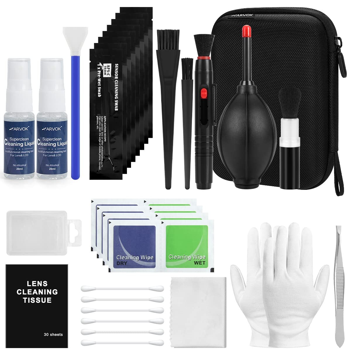 Professional Camera Cleaning Kit(32 pcs), Including Air Blower/Cleaning Pen/C...