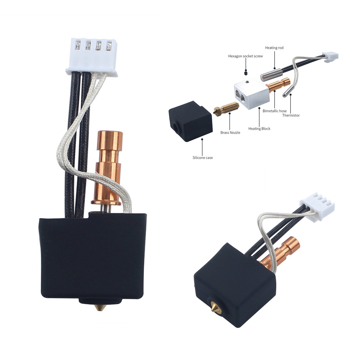 3D Printer Dual Metal Throat Hot End Kit For S1/S1C Extruder Upgrade Accessories