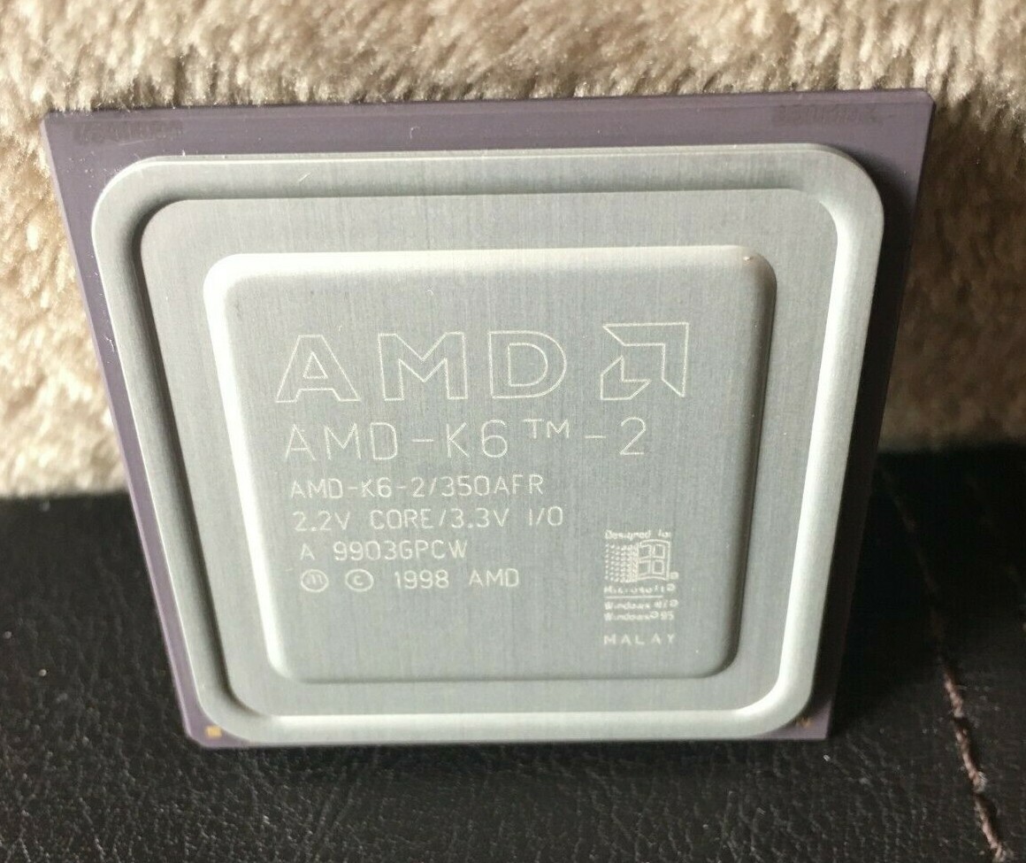 AMD K6-2 / 350AFR 450MHz 450  2.2v core  / 3.3V Socket 7 CPU 1998 Vintage