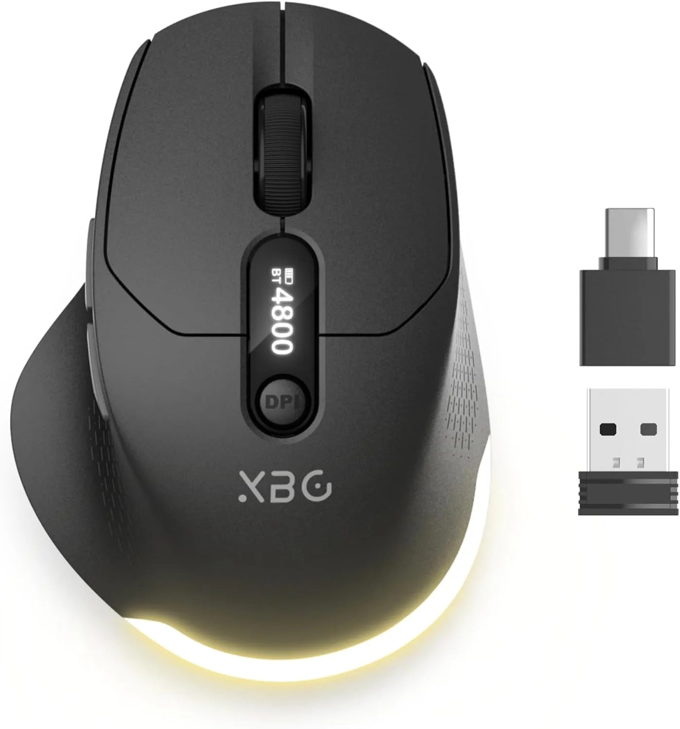 B18Pro Tri-Mode Wireless Bluetooth Mouse With LED Display For Laptop PC Office