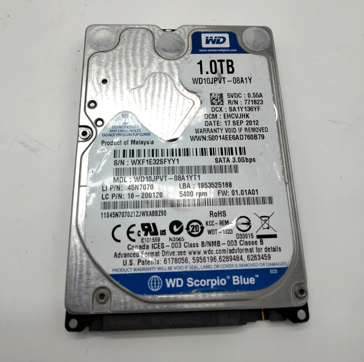 Western Digital 1TB 2.5" SATA III Laptop HDD WD10JPVX