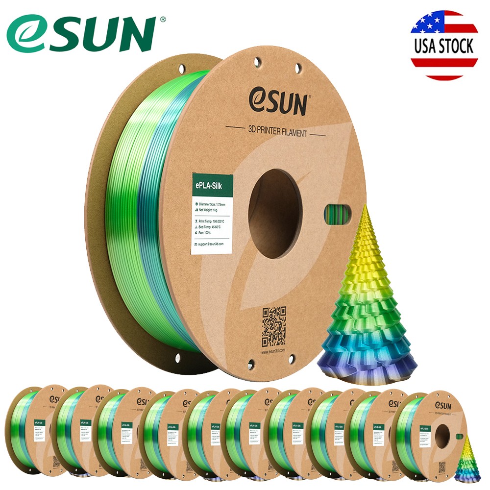 10KG eSUN PLA SILK Rainbow 3D Printer Filaments Shiny& Smooth PLA 1.75mm Forest