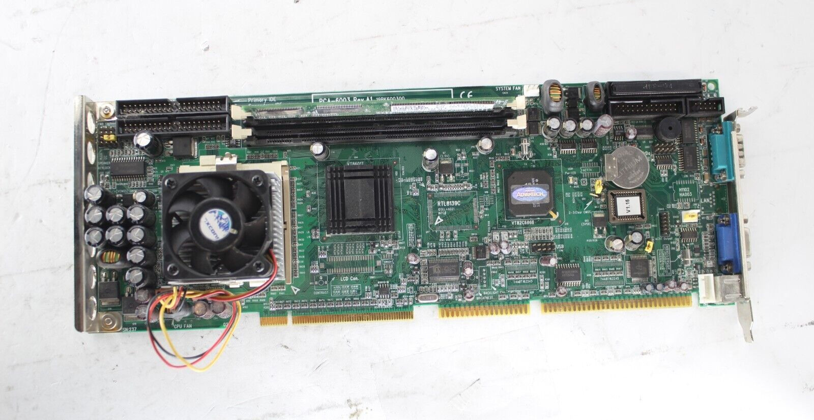 Advantech PCA-6003V Rev.A1 SBC Single Board Computer Intel CPU w/ 64mb RAM