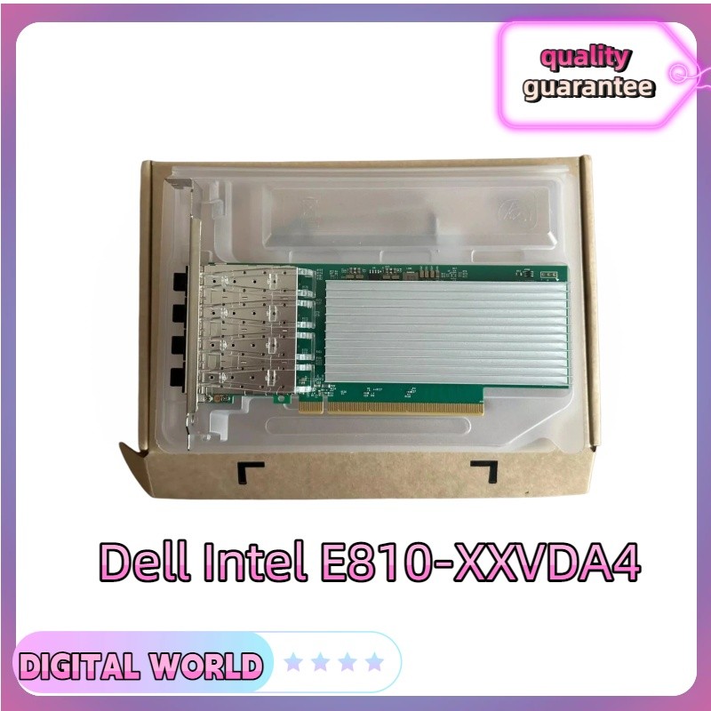 Dell Intel E810-XXVDA4 Quad 10/25GbE SFP+/SFP28 PCIe 4.0 x16 Network Card 02VV2G