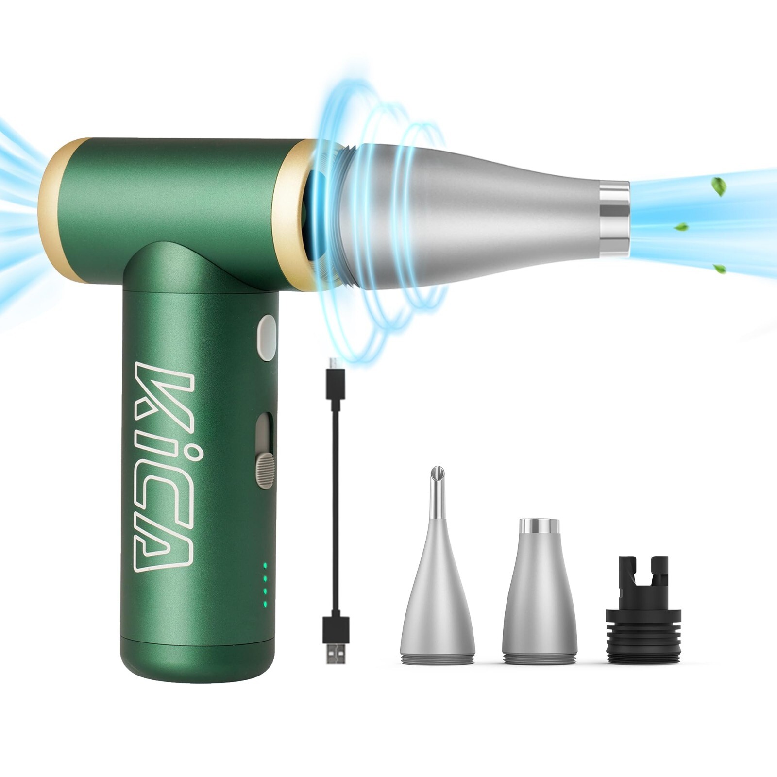 KiCA Jet Fan 2S Electric Air Duster Blower Turbo Fan PC Keyboard Cleaner | Green