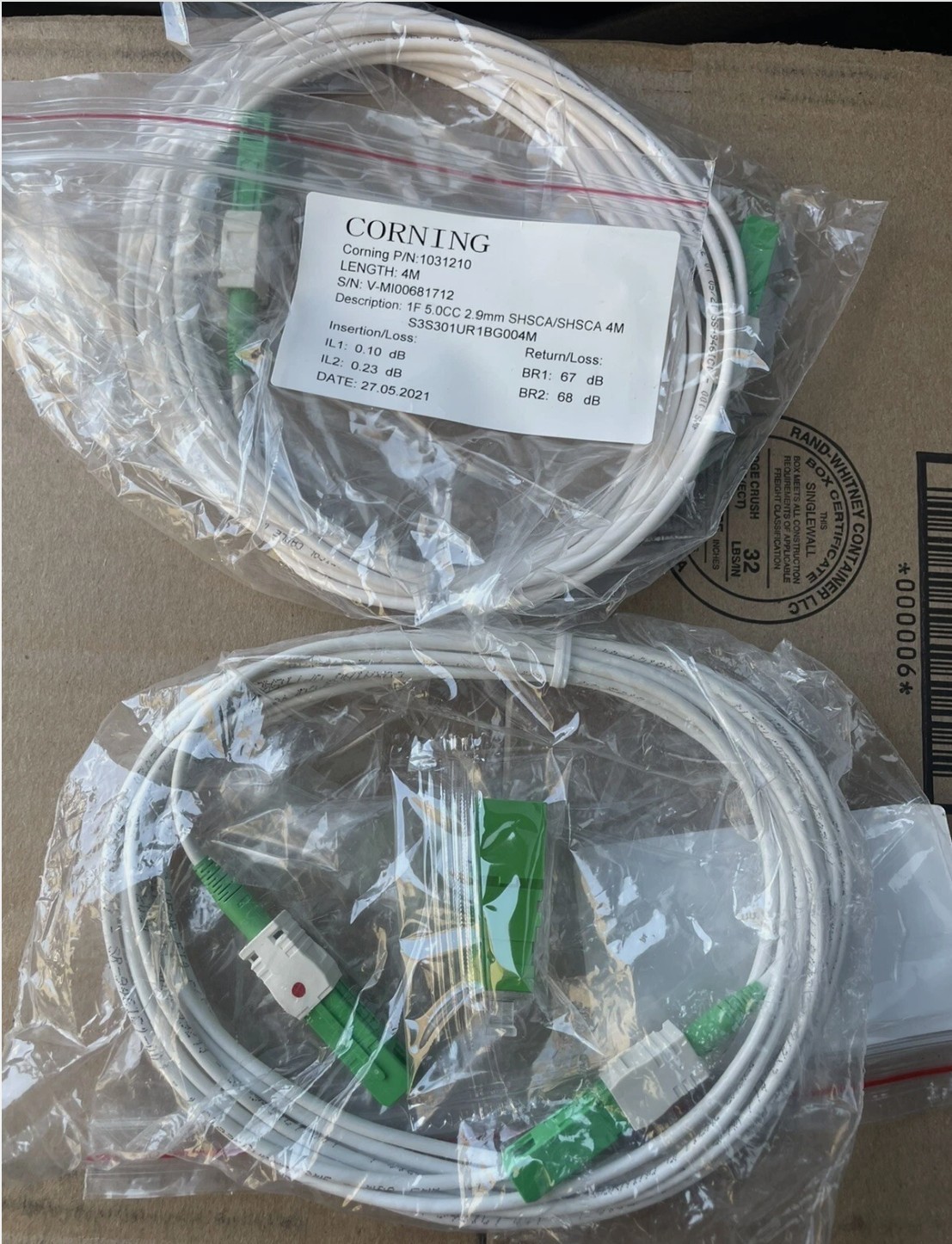 Fiber Optic Patch Cord BGW-320 and 620 AT&T 24 FT With Coupler - Set of 2