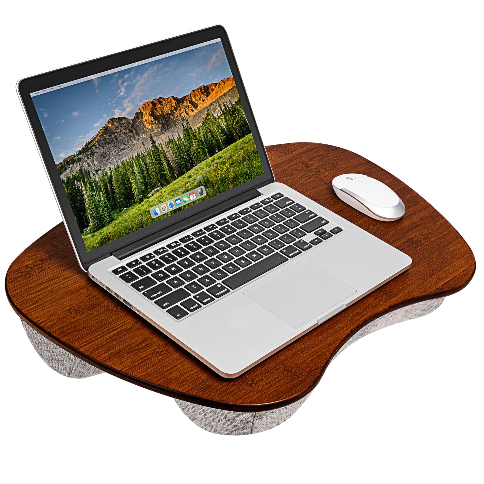 LAPGEAR Extra Large Bamboo Lap Desk - Chestnut - Fits up to 17.3 Inch Laptops...