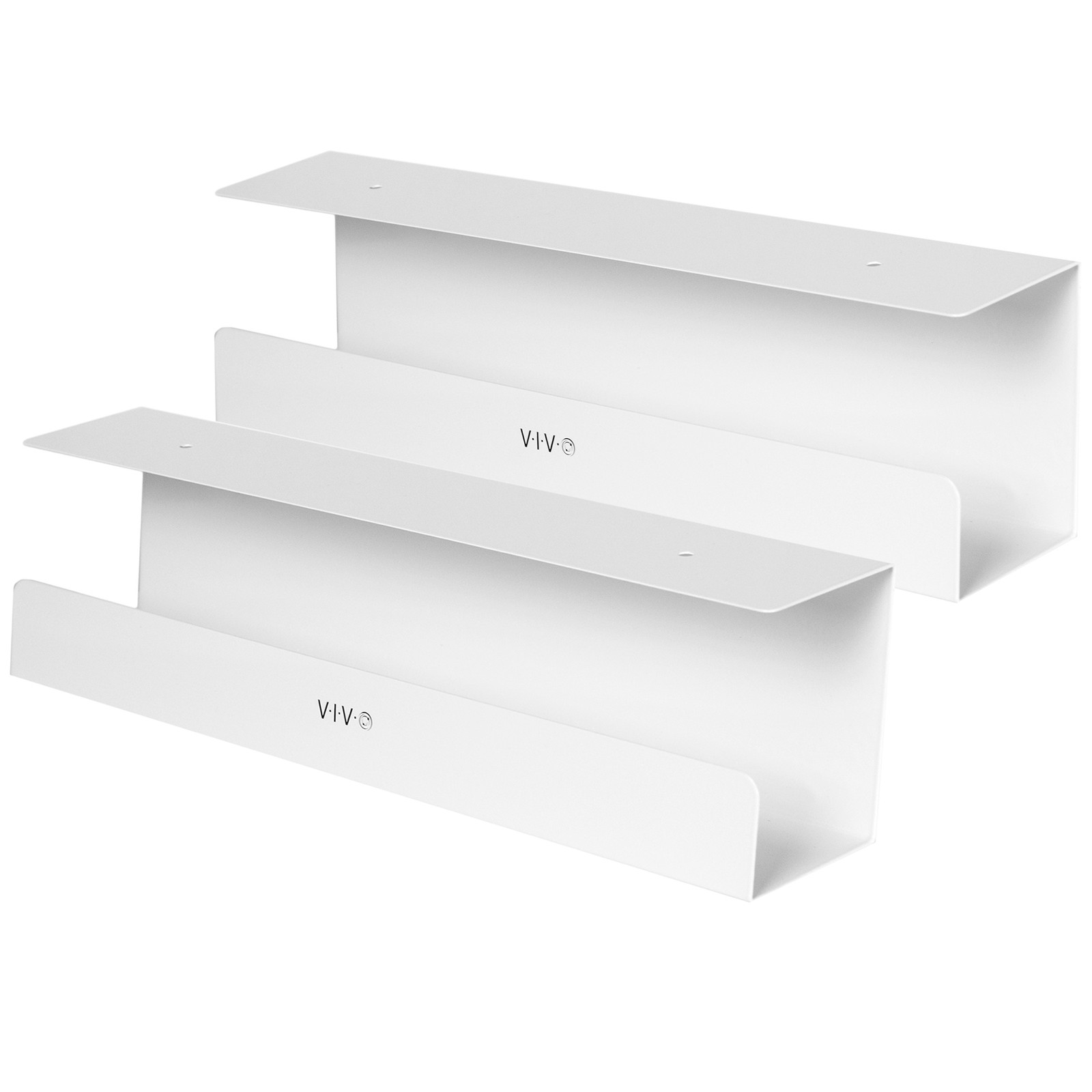 VIVO White Dual Under Desk 17" Cable Management Trays, Wire Organizers (2 Pack)