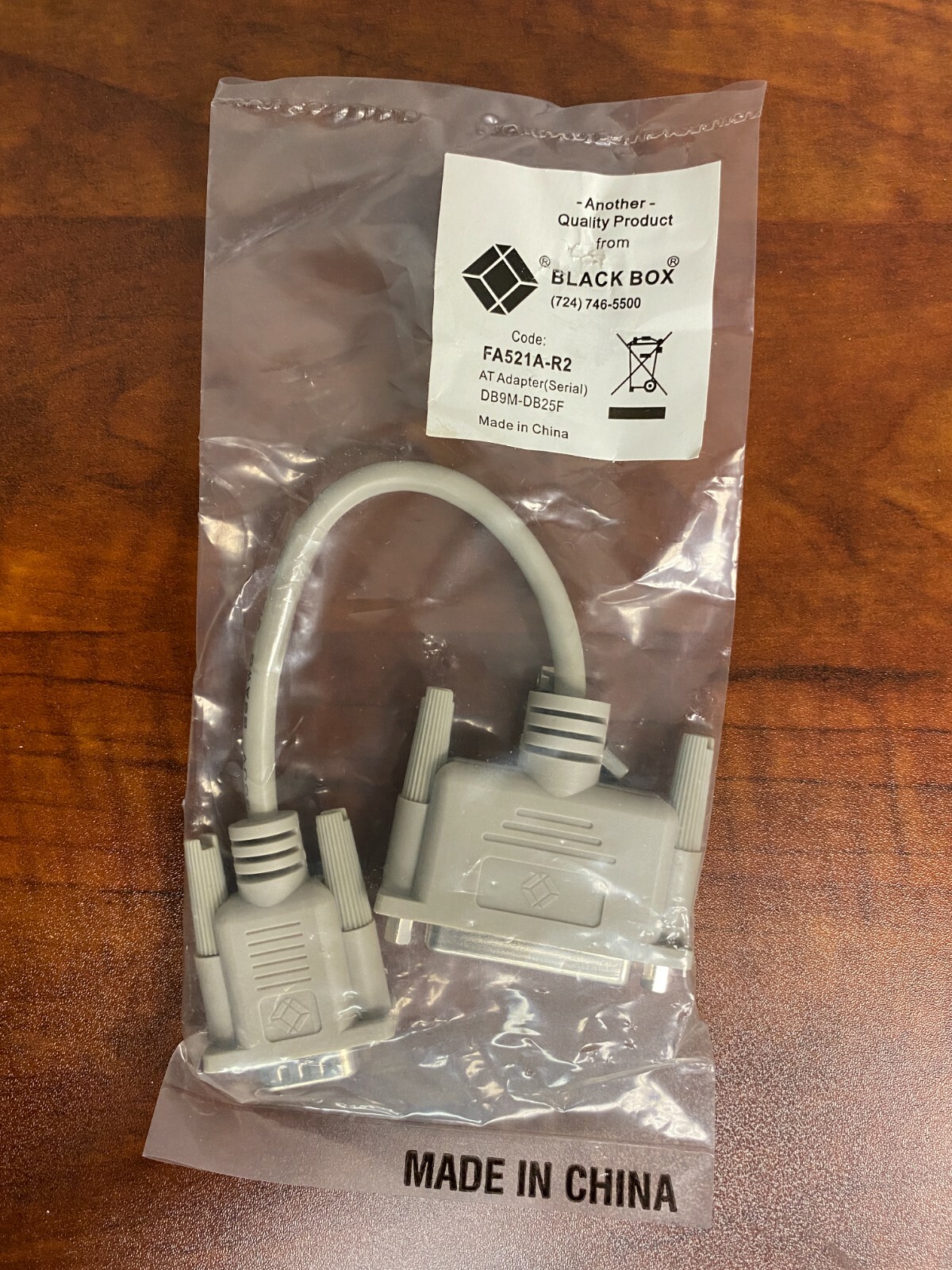 NEW Black Box FA521A-R2 AT Adapter Serial DB9 Male DB25 Female
