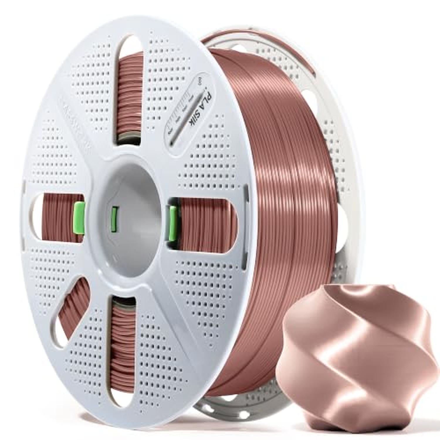 Rose Gold Silk PLA, Pre-Dried Filament with Reusable Spool With Spool