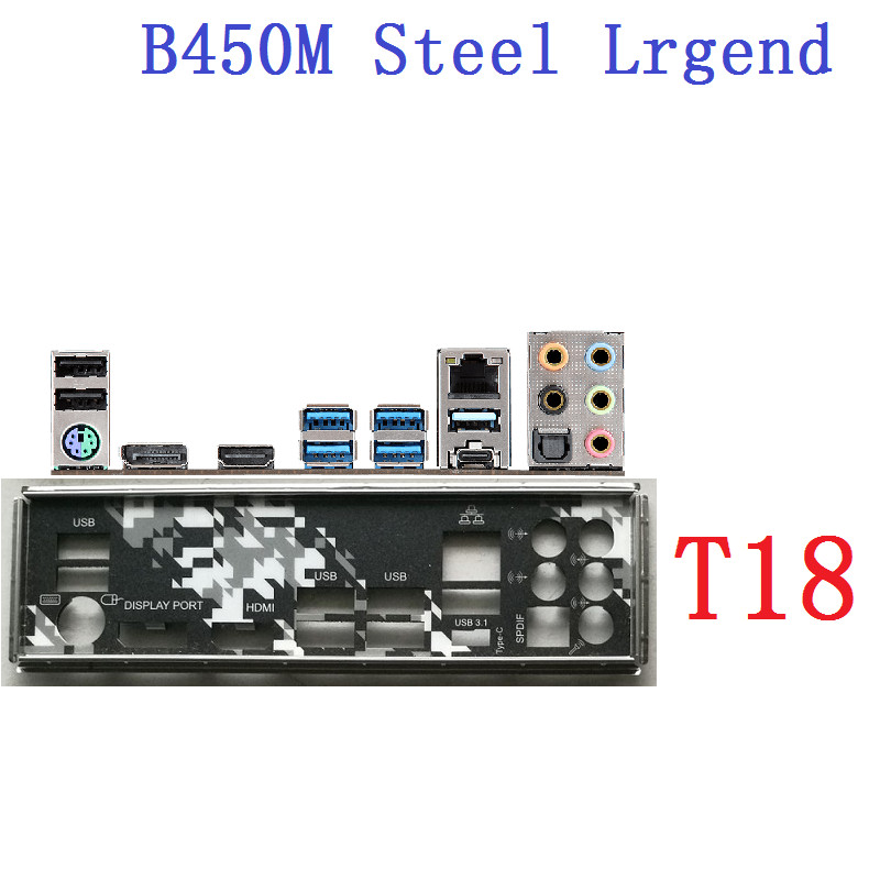 1PCS BACKPLANE IO I/O SHIELD FOR  ASRock B450M STEEL LEGENT MOTHERBOARD