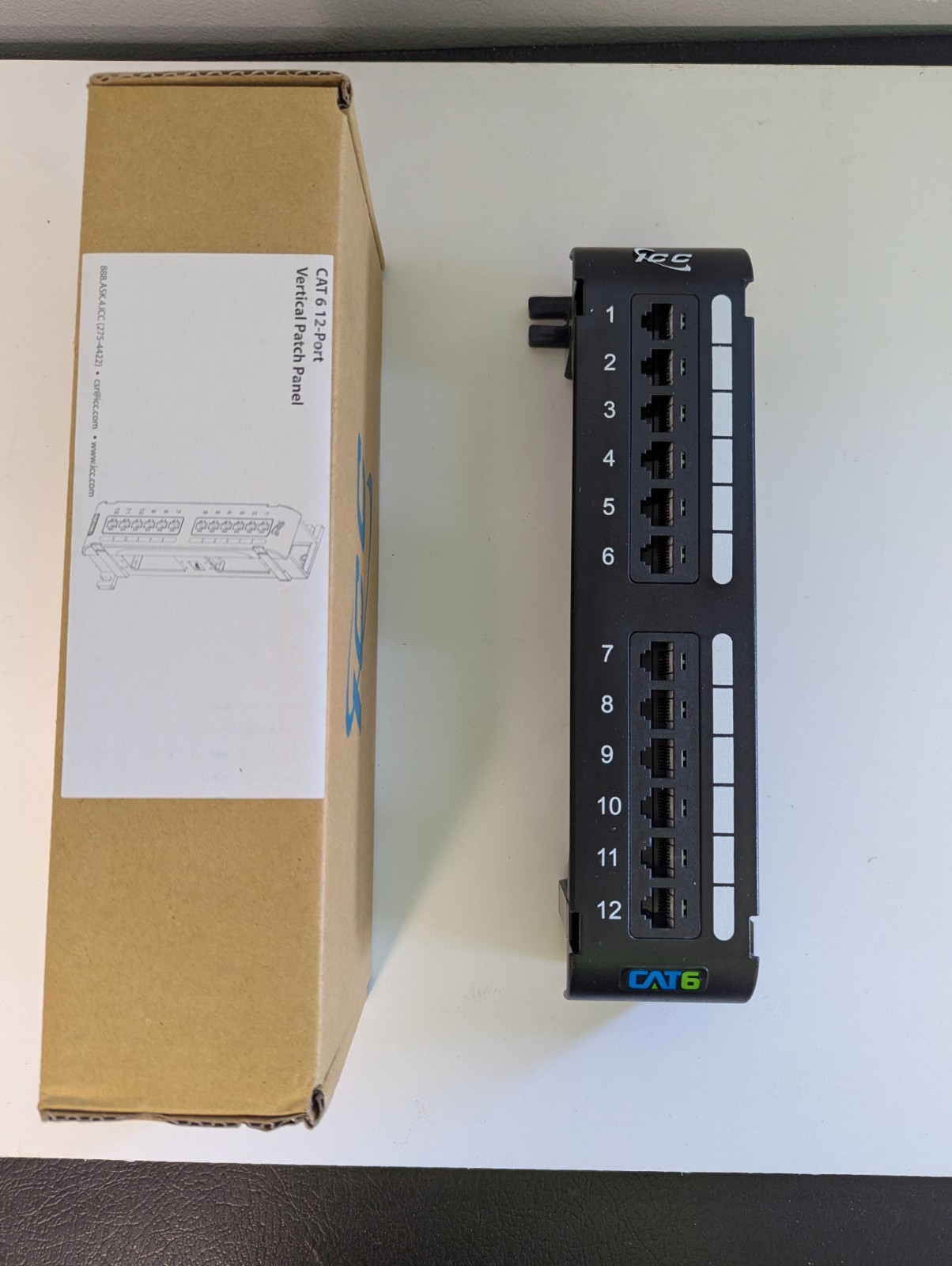 ICC ICMPP12V60 Cat6 Patch Panel 12 Port NIB