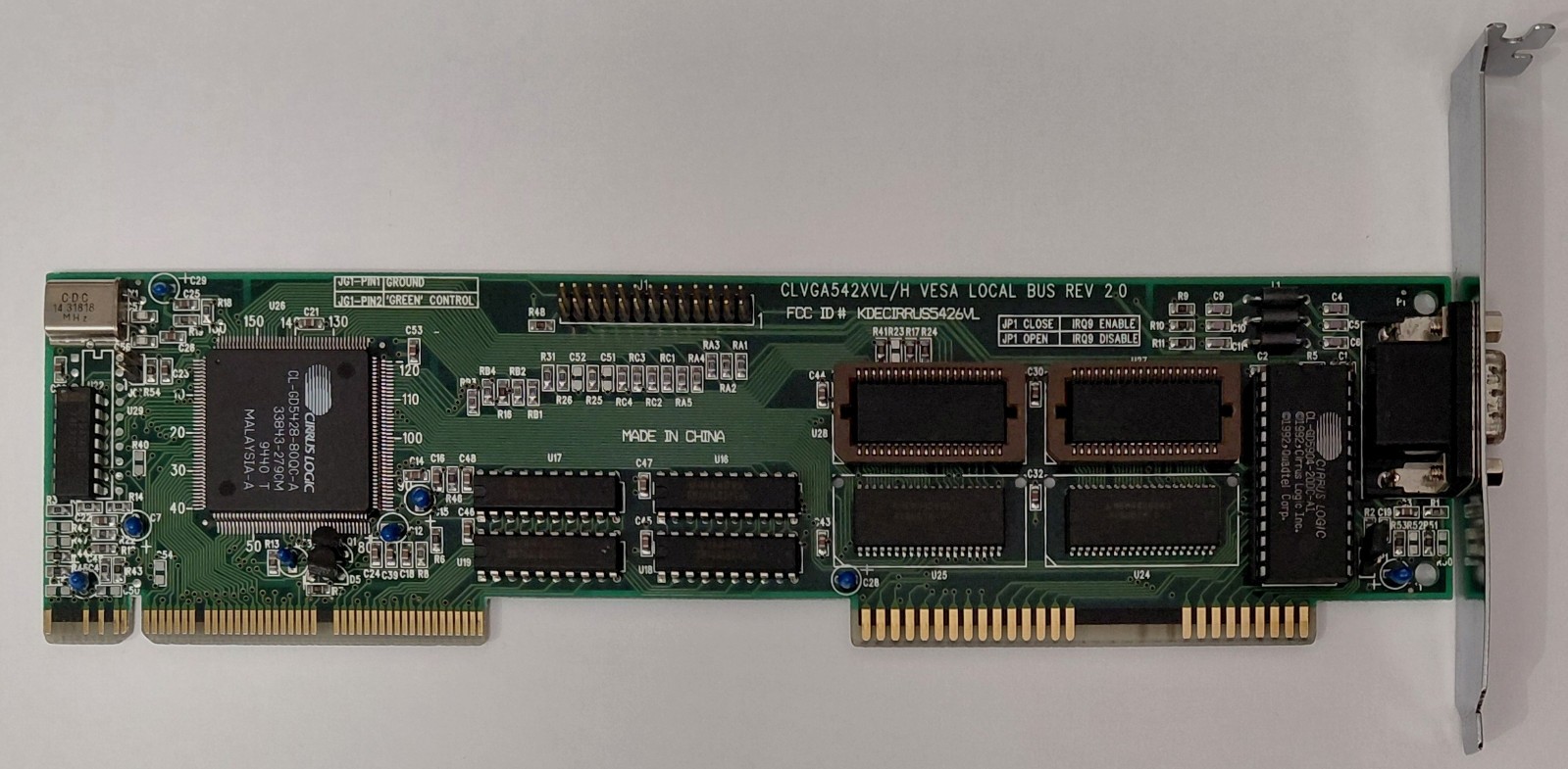 QDI CLVGA542XVL/H VLB Graphics Card (CL-GD5428, 2MB, Retro, 1994)