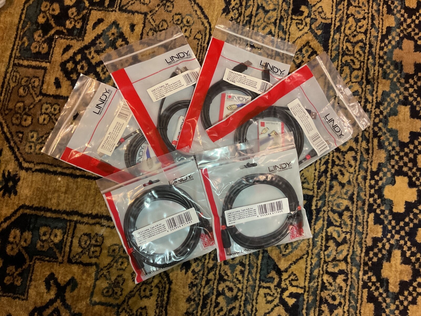 Lindy USB 2.0 Cable, 3 m, Cable, High/Full/Low Speed USB Black Original Packaging