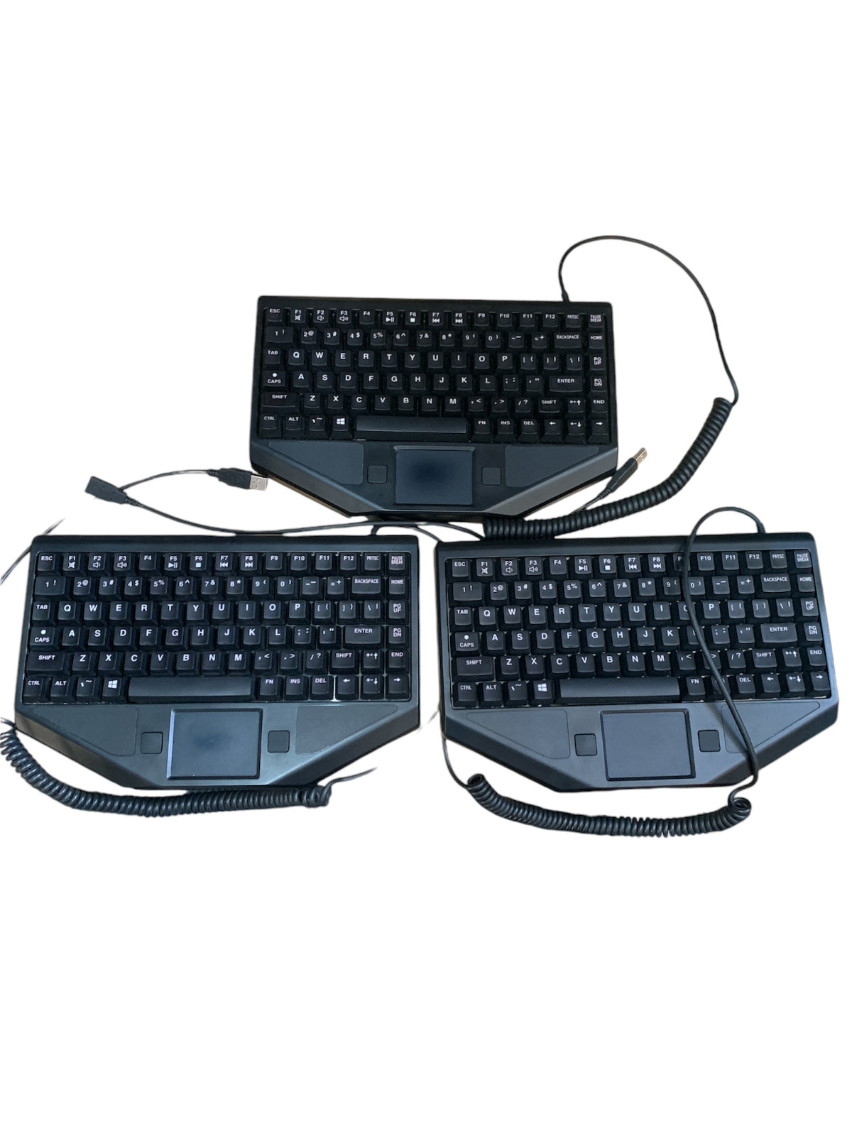 **LOT OF 3** TG3 Electronics Keyboards KBA-BLTX-UCNNR-US Backlighting Touchpads