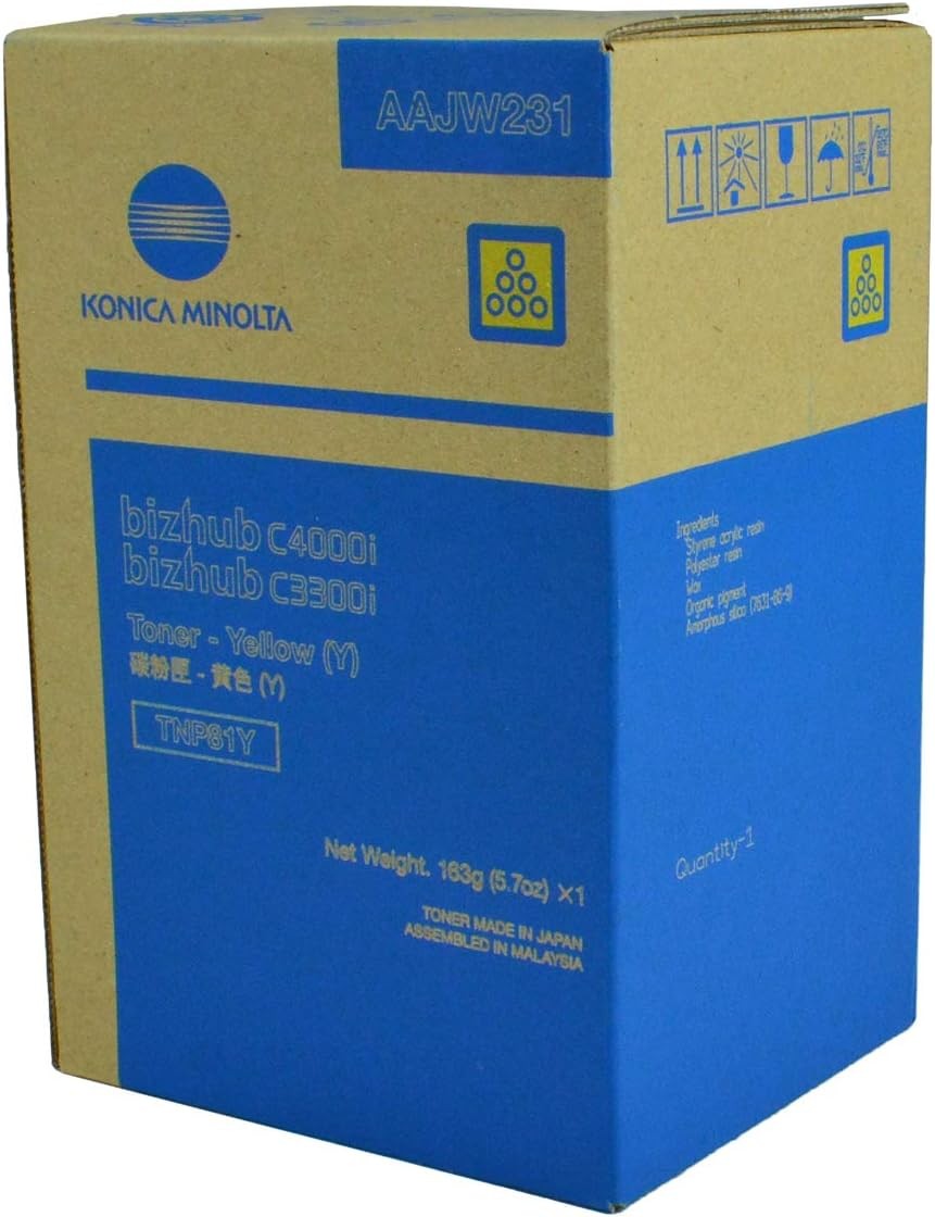 KONICA MINOLTA TNP81Y YELLOW TONER CARTRIDGE FOR USE IN BIZHUB C3300I C4000I EST