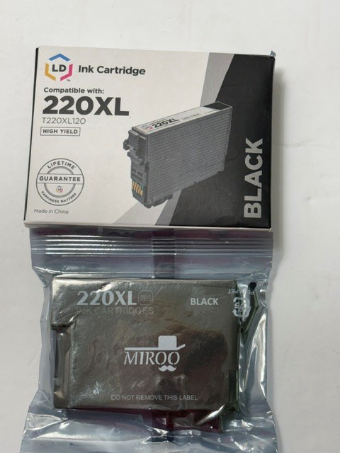 Lot Of 2 NEW Epson 220XL Black Cartridges 3rd Brand Compatible