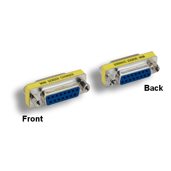 Kentek Mini DB15 15Pin Female/Female Adapter Gender Changer PC MAC Video Game