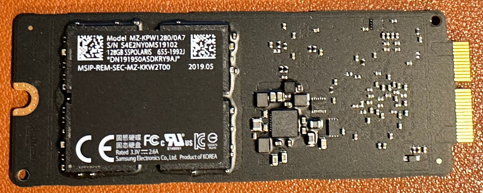 Apple OEM Samsung SSD MZ-KPW1280/0A7 SSPOLARIS 128GB SSD 655-1992J for iMac