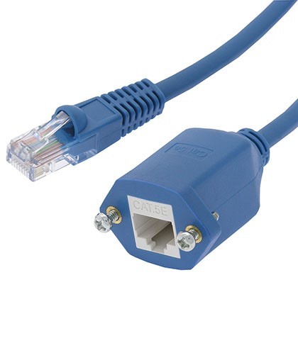 1-25FT CAT6 RJ45 Male to Female Network LAN Ethernet Panel Mount Extension Cable
