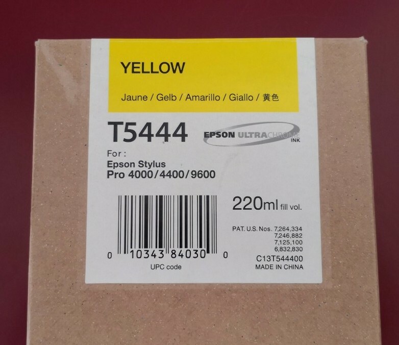 06-2017 New In Box Epson Genuine T5444 Yellow 220ml Ink Stylus 4000/4400/9600 