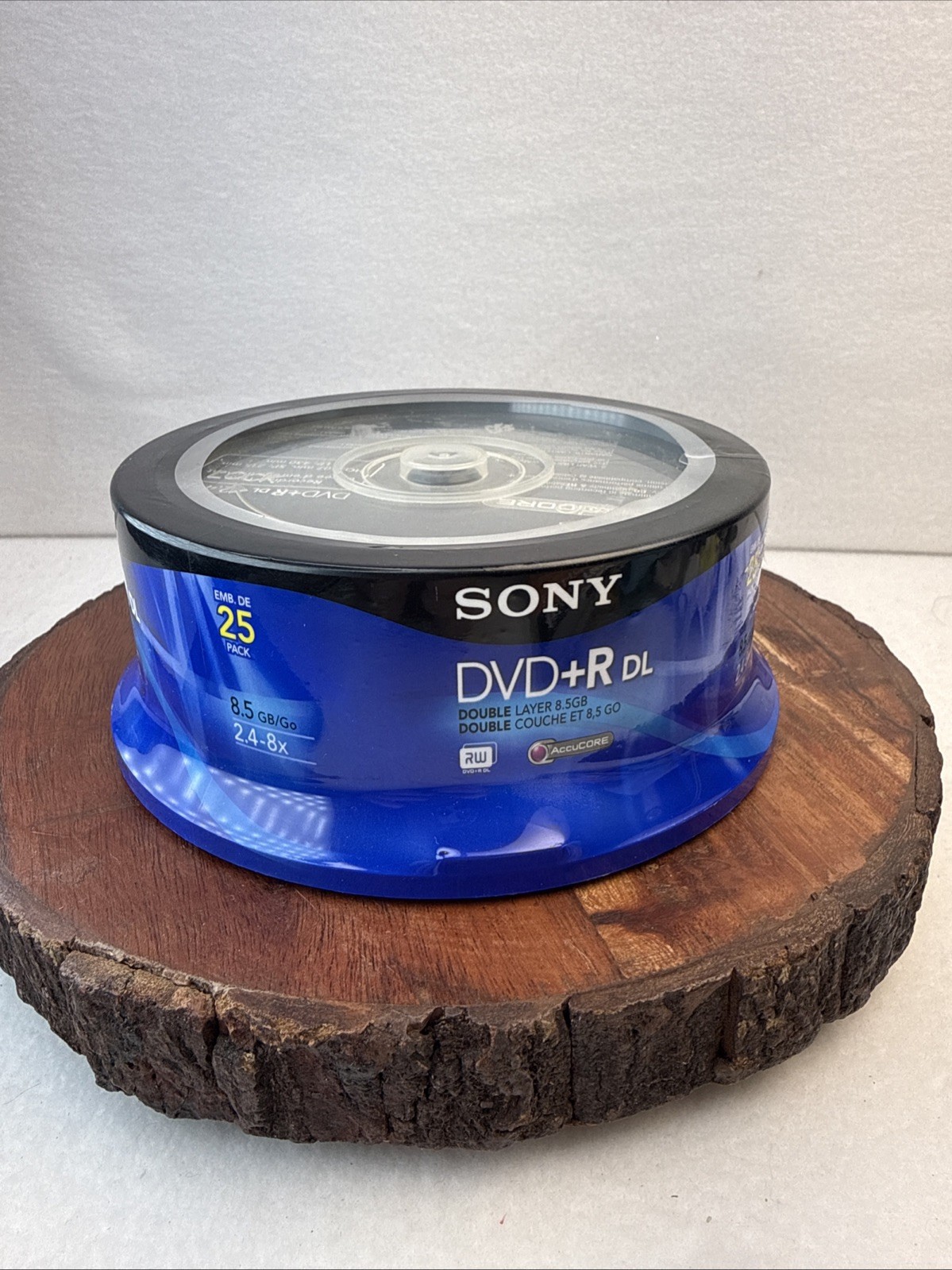 25pk Sony DVD+R Double Layer 2.4-8x Blank Discs 8.5 GB, New & Factory Sealed