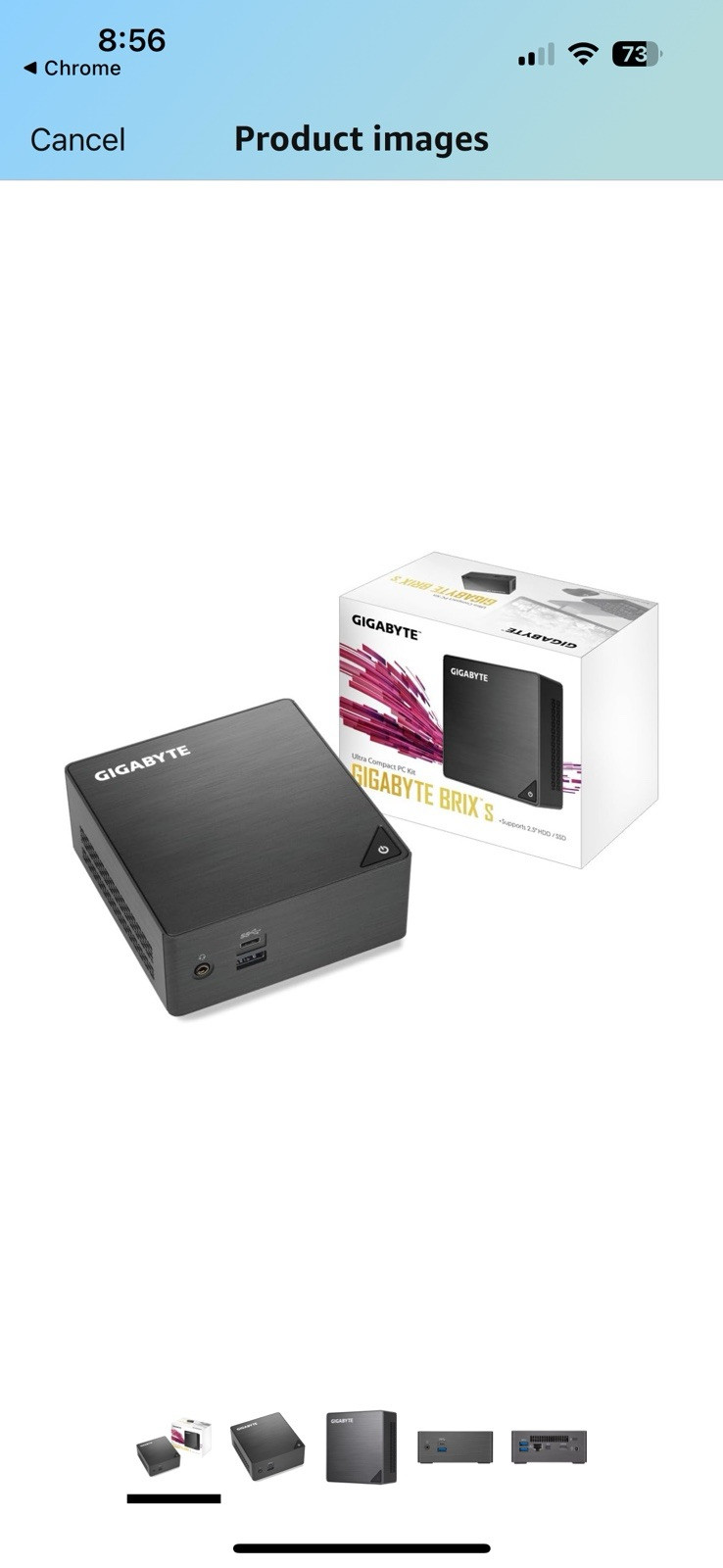 Gigabyte BRIX s Intel J4105 Celeron CPU Mini Barebone Compact PC Kit
