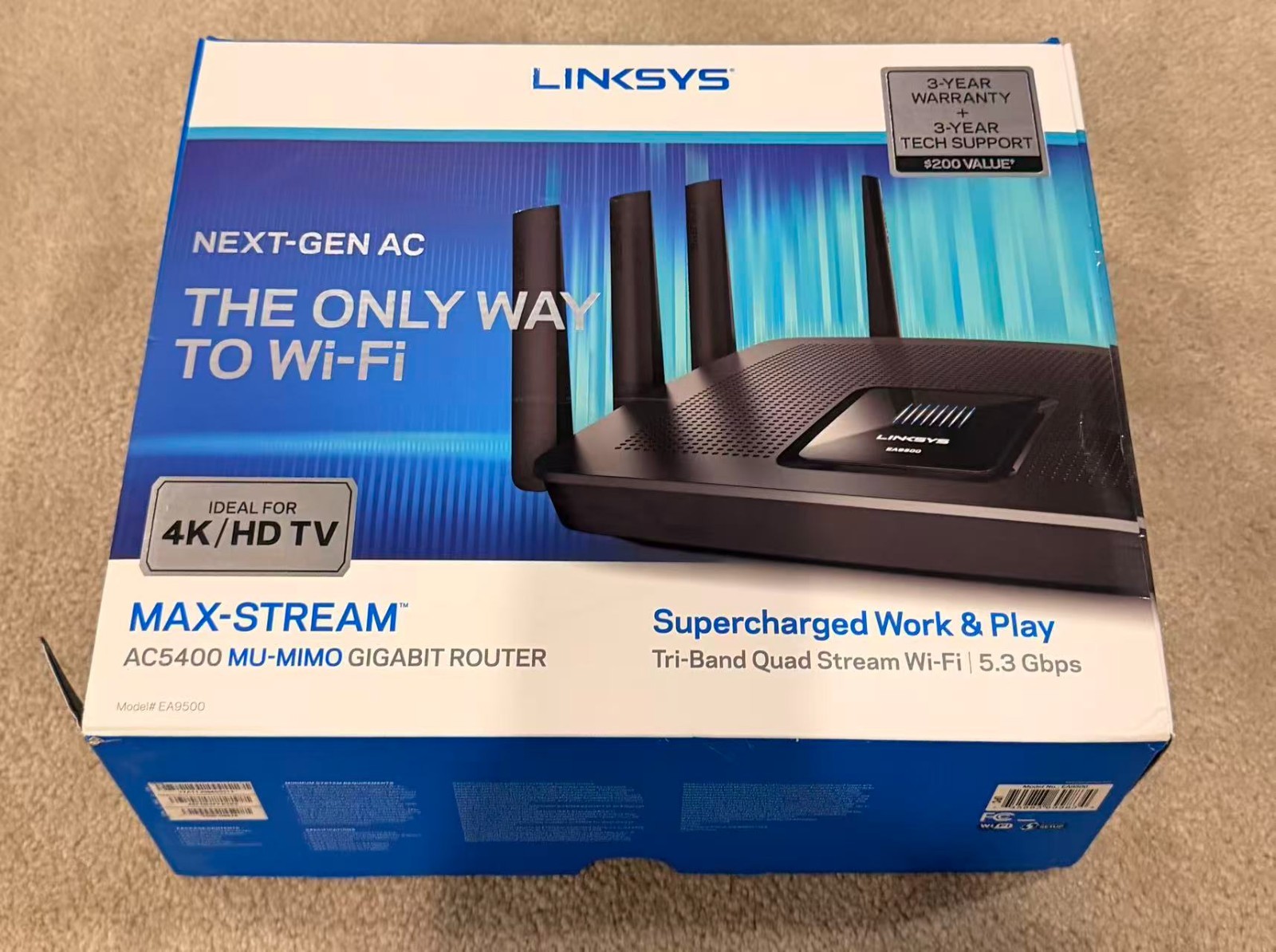 LINKSYS Next-Gen AC AC5400 MU-MIMO Gigabit Router 5.3 Gbps Tri-Band Quad Stream