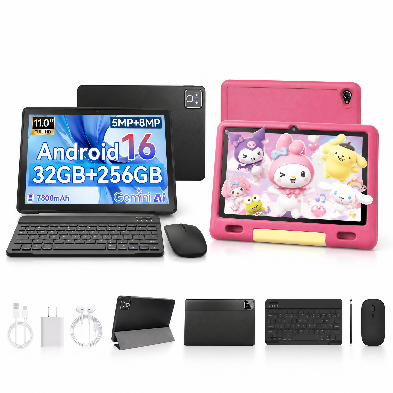 AEEZO 2026 New Tablet Android 15/16 Kids Tablet 64GB/128GB/256GB ROM Touchscreen