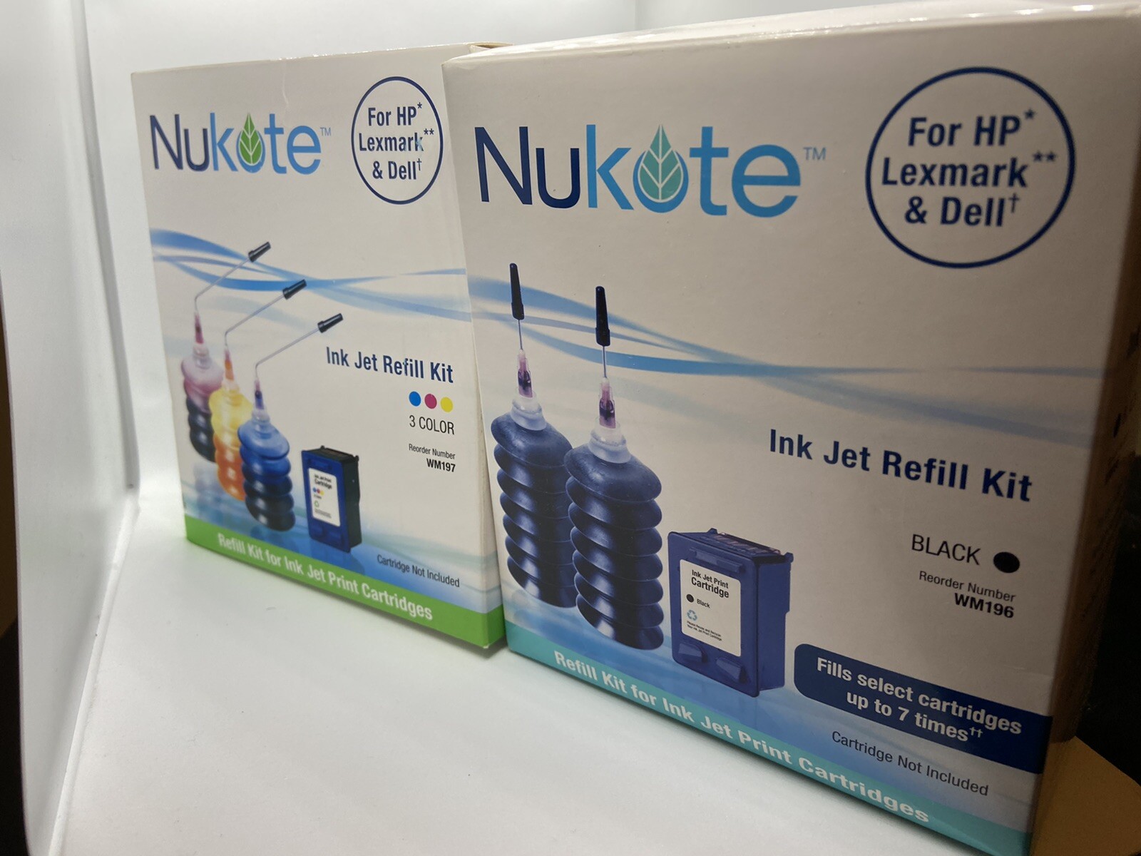 Nukote Ink Jet Refill Kit HP Lexmark Dell Printers 3 Color Black WM197 WM196