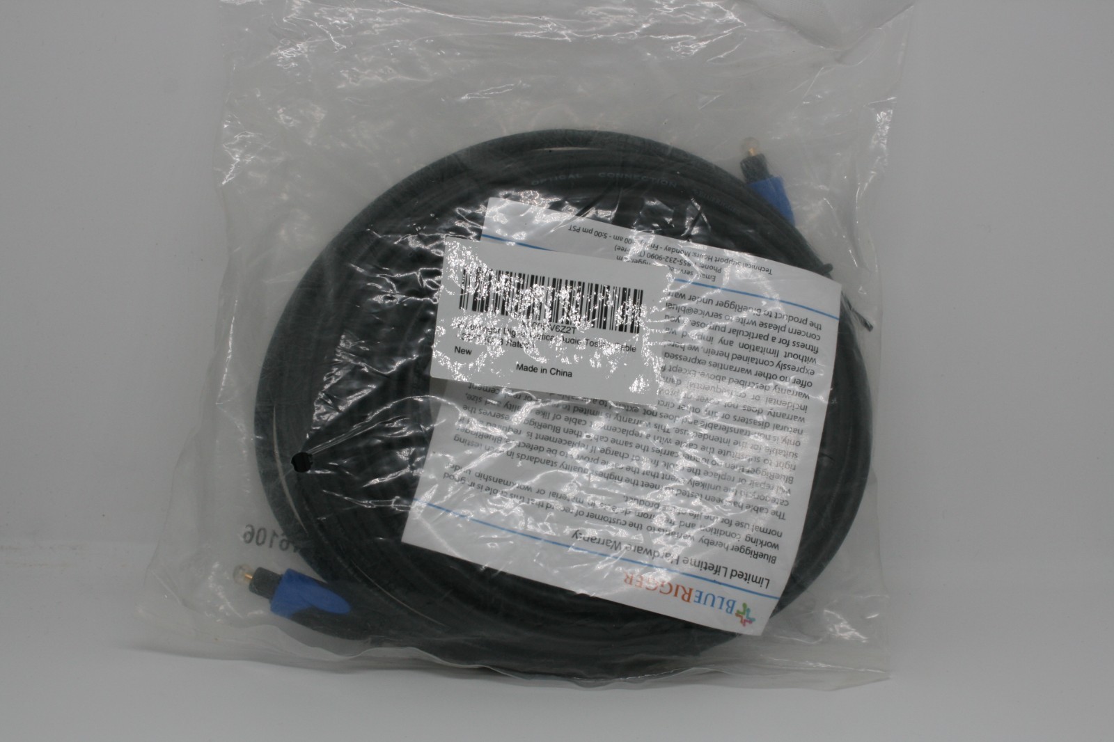 BlueRigger Digital Optical Audio Toslink Cable 35FT Fiber Optic Cord in-Wall
