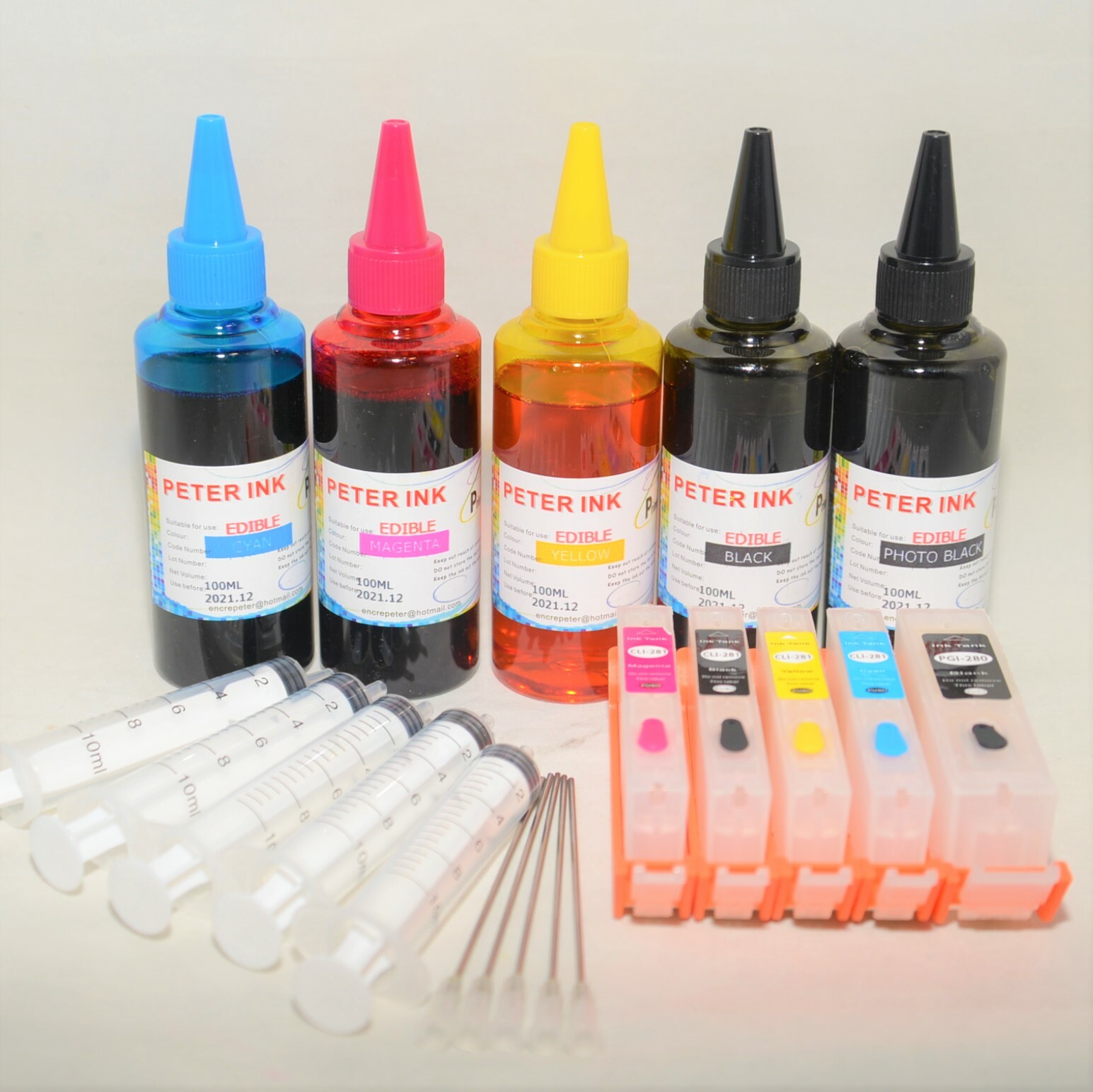 5X100ML Edible refill Ink kit for Canon PGI-270 CLI-271 Cartridge A