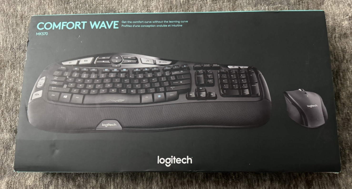 Logitech Comfort Wave MK570 Wireless Keyboard Mouse Combo Open Box Complete