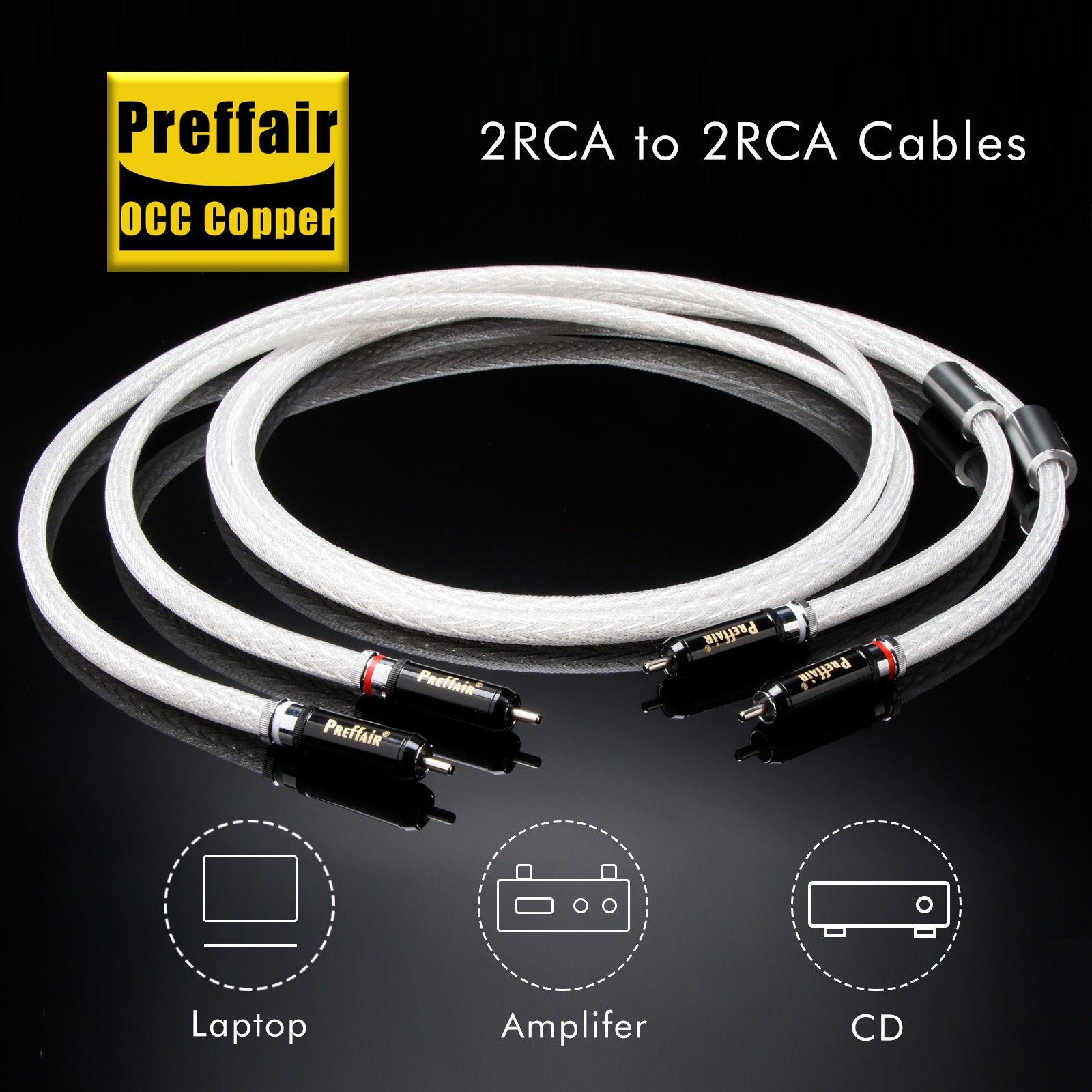 Varistrand Silvered OCC HiFi Audio RCA Cables Signal Wire Interconnect Cable Lot