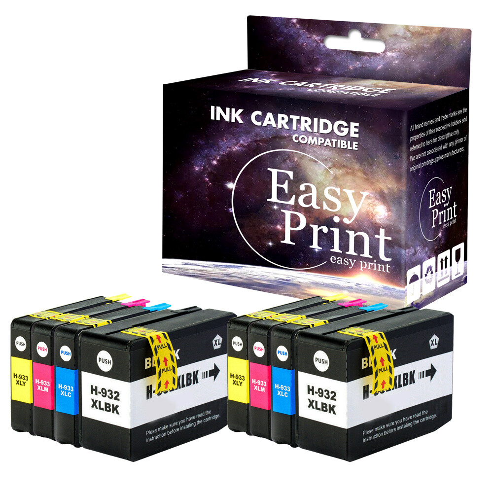 8PK 932XL Ink Cartridge replace for HP 933XL Officejet 6700 7610 7100 Printer