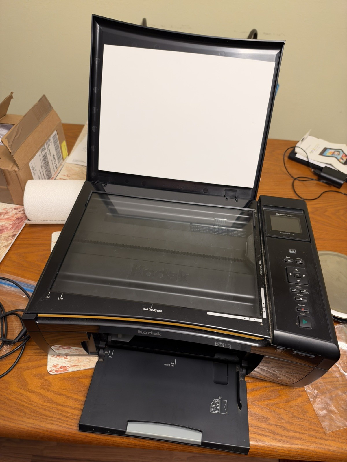 Kodak ESP 5250 All-In-One Inkjet Printer Black MISSING POWER CORD-has usb a to b