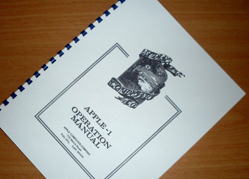 APPLE-1 Computer Operation Manual and Users Owners Manual 1976 + BASIC