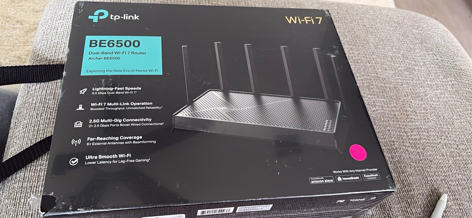 TP-Link Archer BE6500 Wi-Fi 7 Dual-Band Router 6.5Gbps 2x LAN Black