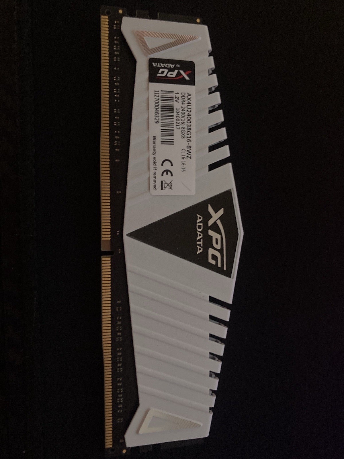ADATA XPG 8GB DDR4-2400 DIMM CL16 288-Pin Desktop RAM AX4U240038G16-BWZ