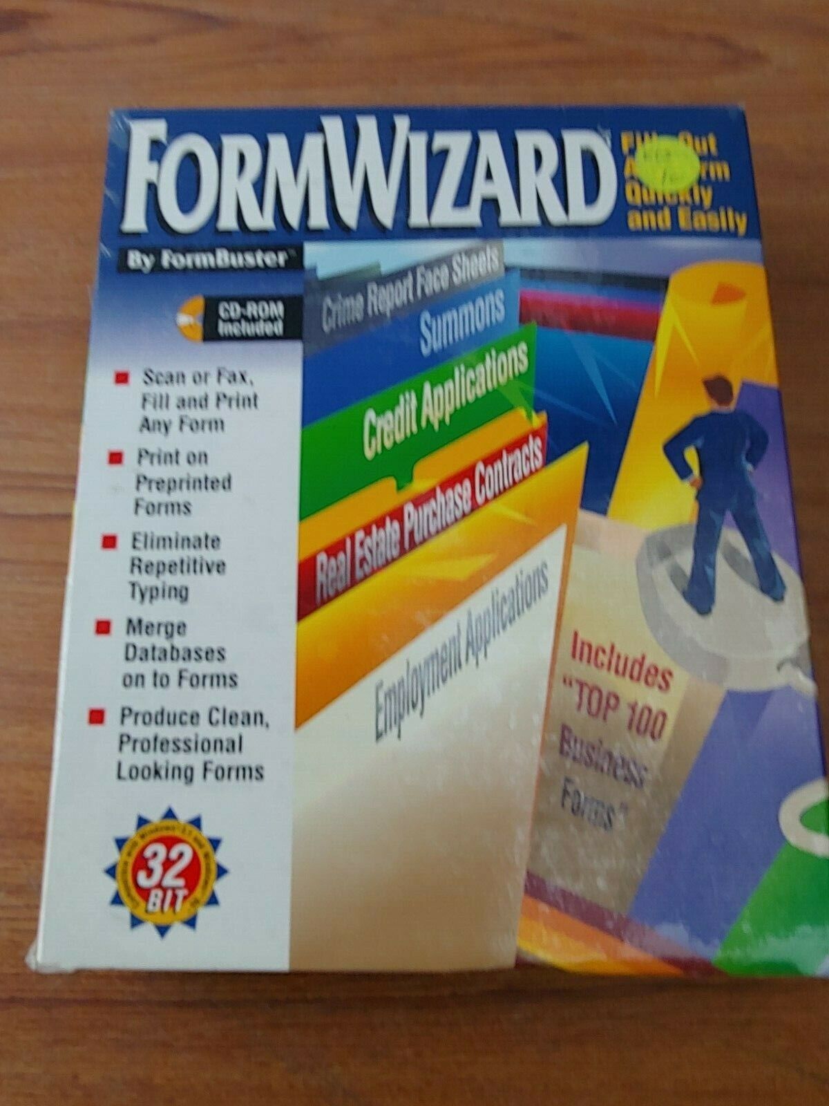 Rare New Old Stock - FORMWIZARD by FormBuster 32 Bit Windows CD-Rom Software