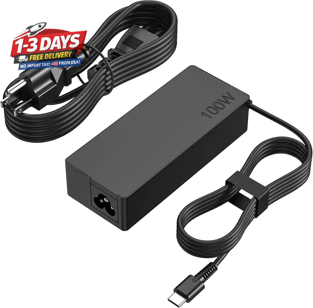 100W USB C Laptop Charger with 9ft Cable, Fast Type C Power Adapter