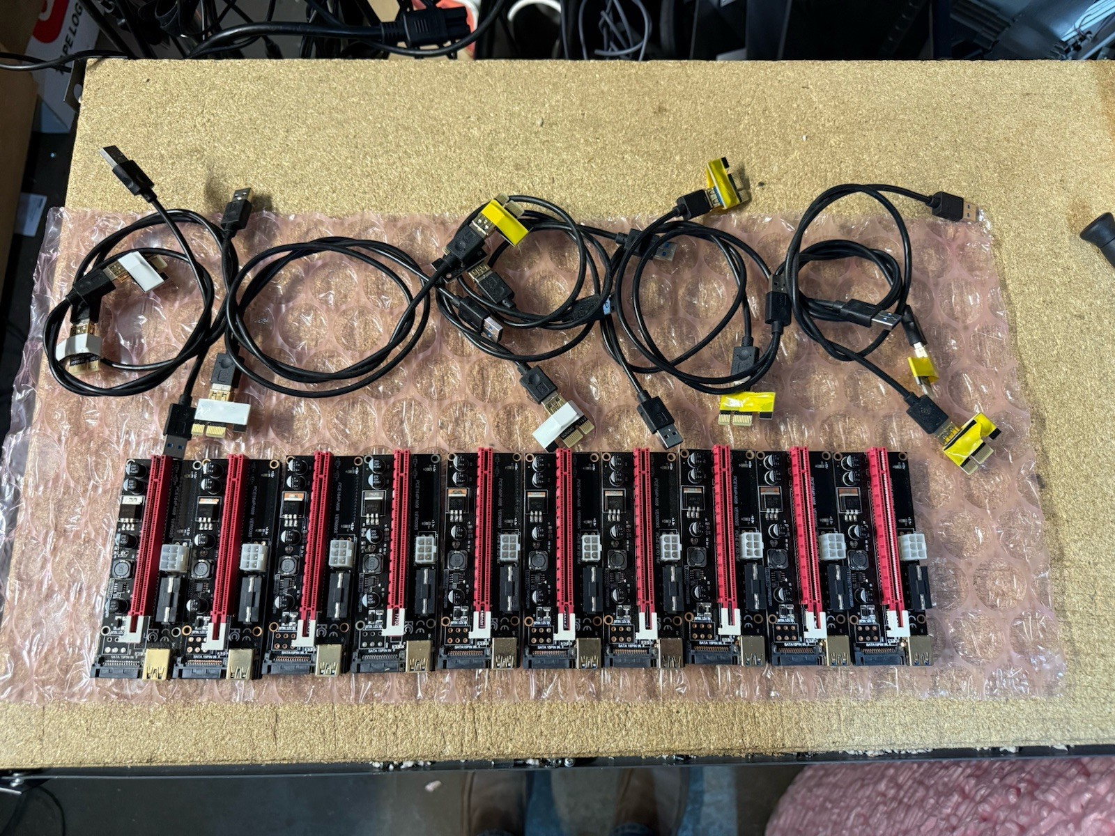 10 x GPU Riser PCE164P-N08 VER009S PCI-E 1X TO 16X ADAPTER LOT 10