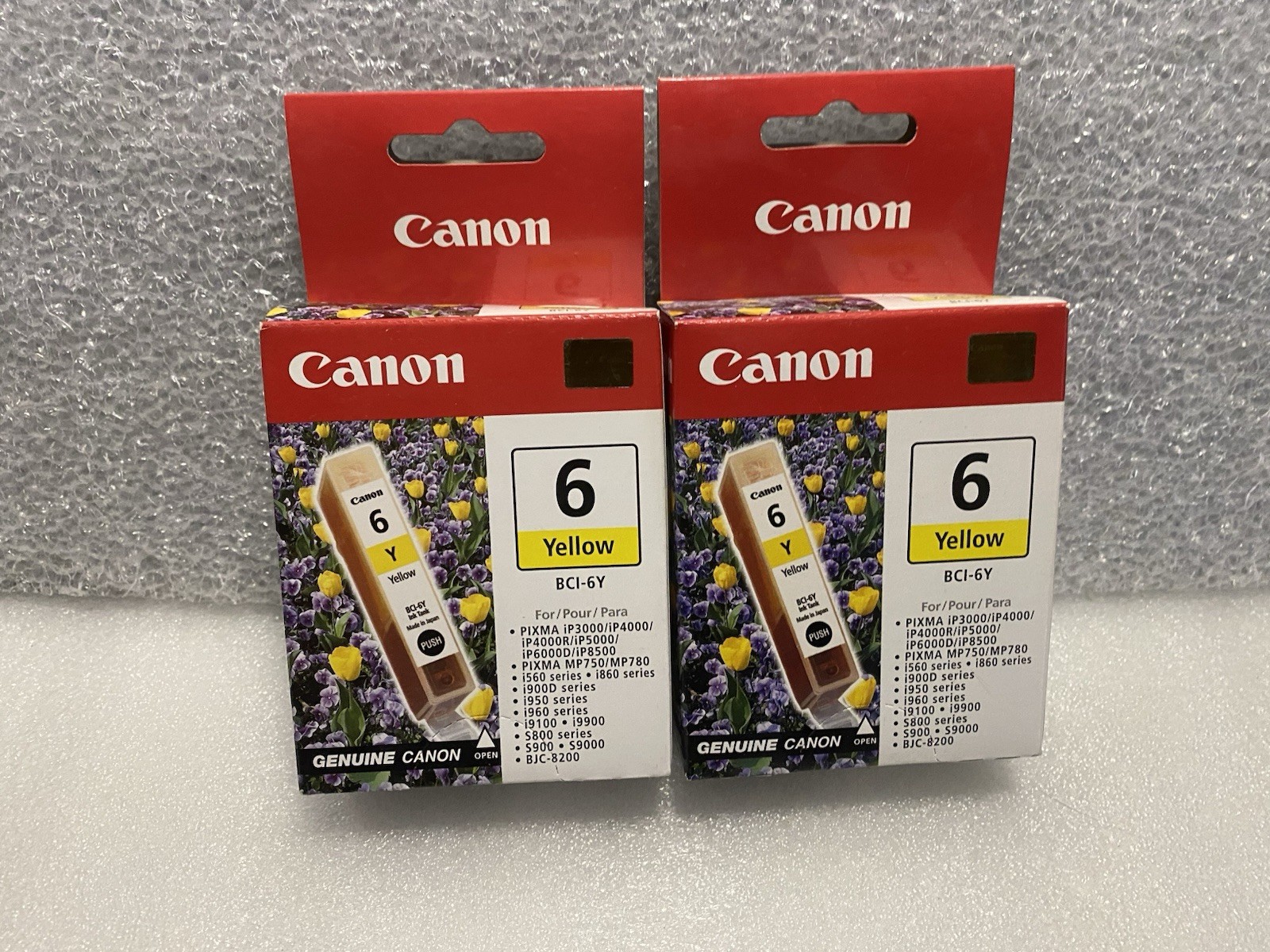 2 Canon Printer ink, Number 6 Yellow BCI-6Y New in Box