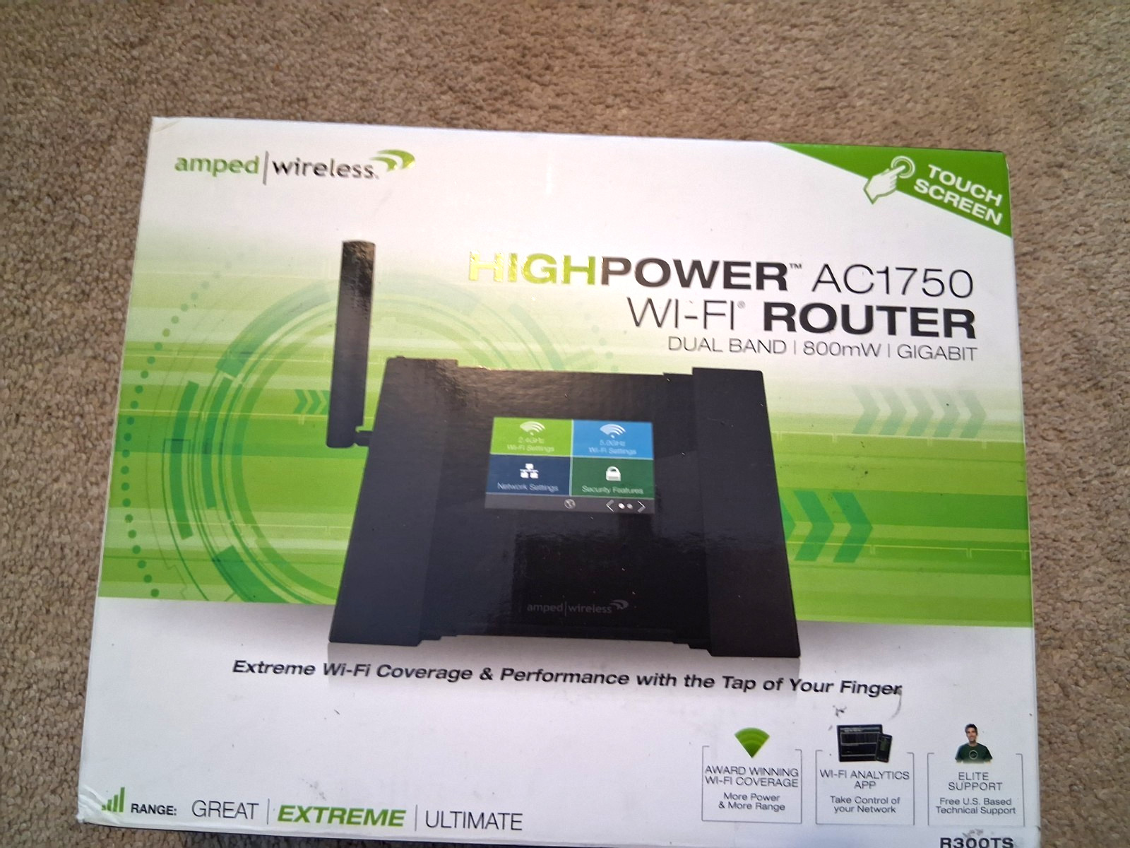 Amped Wireless High Power AC1750 Wi Fi Router Dual Band 800mW Gigabit