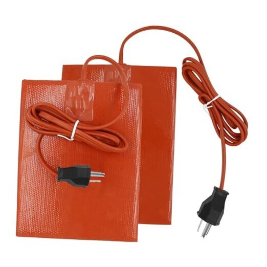 Car Engine Silicone Heating Pad 120v,300w 6x8 Inch Universal 2 Pcs Orange